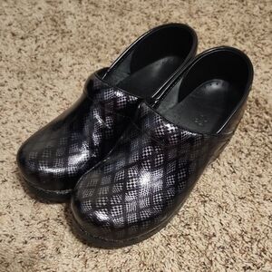 Dansko Black Plaid Mules & Clogs